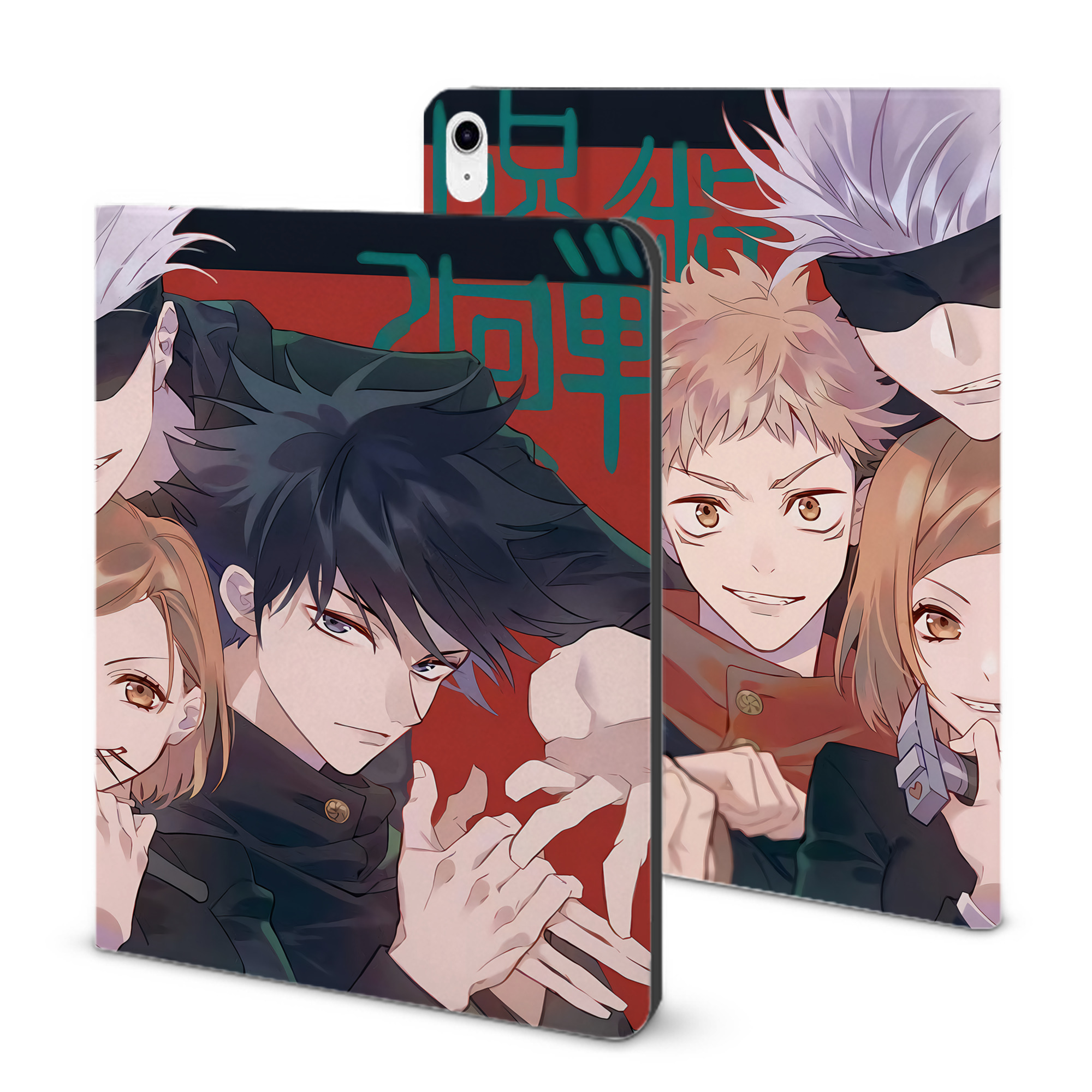 （画像用） 呪術廻戦 Jujutsu Kaisen IPad ケース ブック型 PUレザー TPU 耐衝撃 軽量 薄型 ペン収納なし 全面保護 IPad 各モデル対応